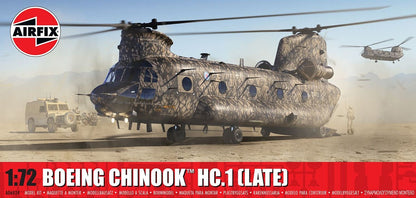 Portada de la caja de la maqueta del helicóptero Chinook HC.1 en escala 1:72 de Airfix referencia 04024 