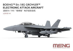 Vista lateral de la maqueta del caza en versión de ataque electrónico EA-18G Growler en escala 1:48 de Meng referencia LS-014
