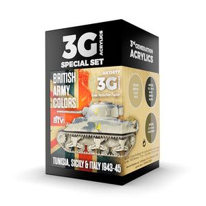 Set de pinturas de colores británicos en las campañas de Tunez, Sicilia e Italia del 43 al 45 de AK referencia 11677