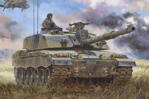 Portada de la caja de la maqueta del carro de combate inglés Challenger II en escala 1:48 de Hobby Boss referencia 84852