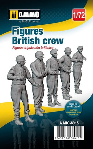 Figuras de tripulación de tanques británica de la 2ºGM en escala 1:72 de Ammo referencia 8915