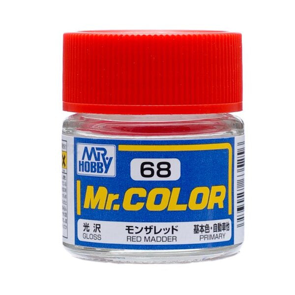 Bote de pintura esmalte de 10ml de Mr. Hobby color Rojo brillante referencia C-068