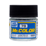 Bote de pintura color negro metálico de Mr Hobby de la gama de lacas con referencia C-078
