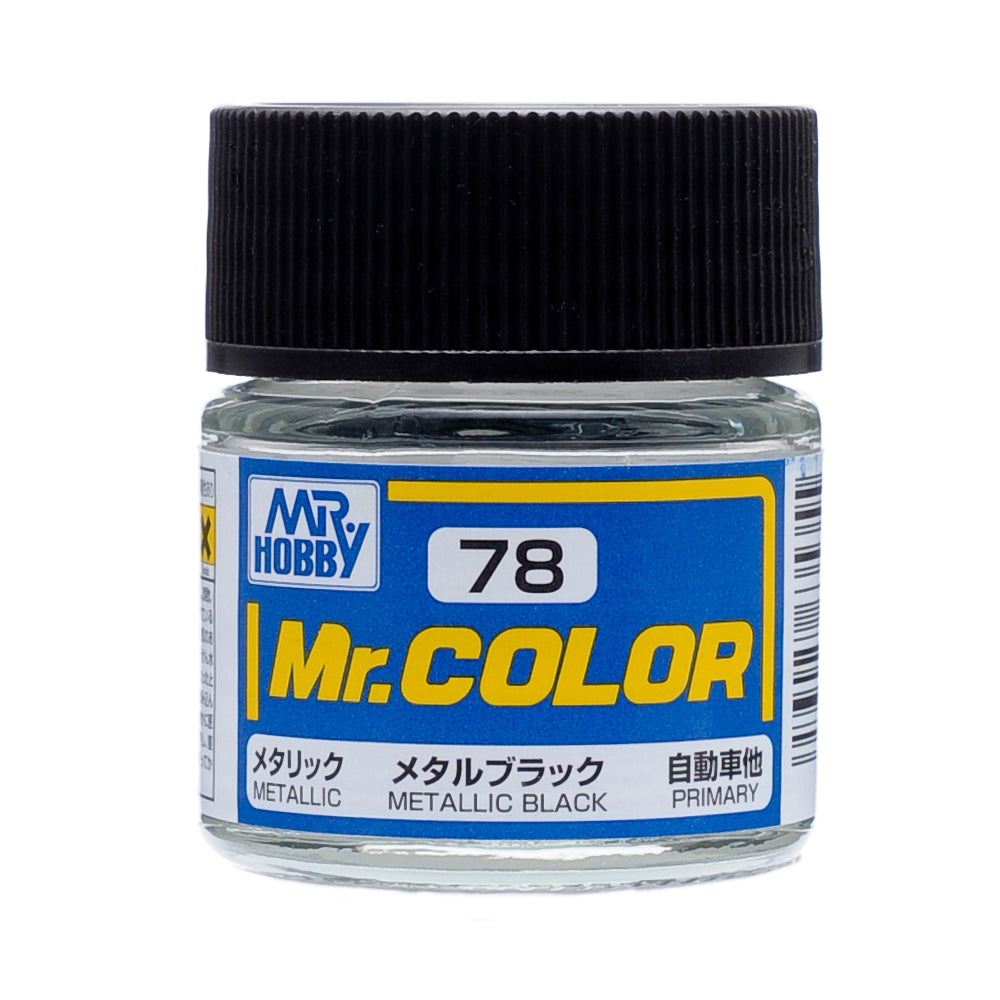 Bote de pintura color negro metálico de Mr Hobby de la gama de lacas con referencia C-078