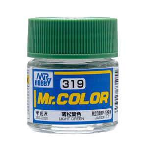 Bote de 10ml de pintura color Verde claro satinado de Mr Hobby referencia C319