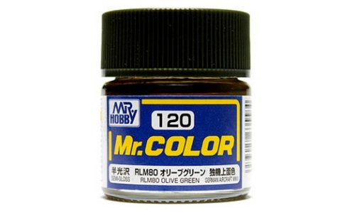 Bote de pintuta de 10ml de Mr. Color referencia C120 color RLM80 Olive Green