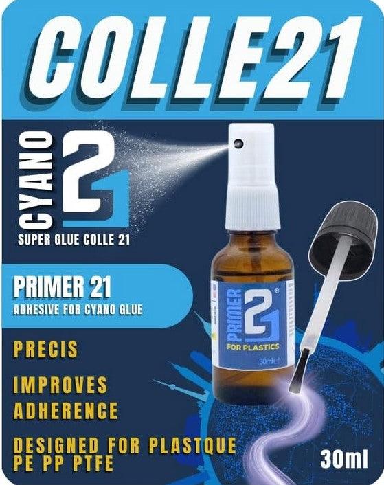 COLLE 21 Primer 21 preparador para ciano sobre Plástico PP, PE, PTFE