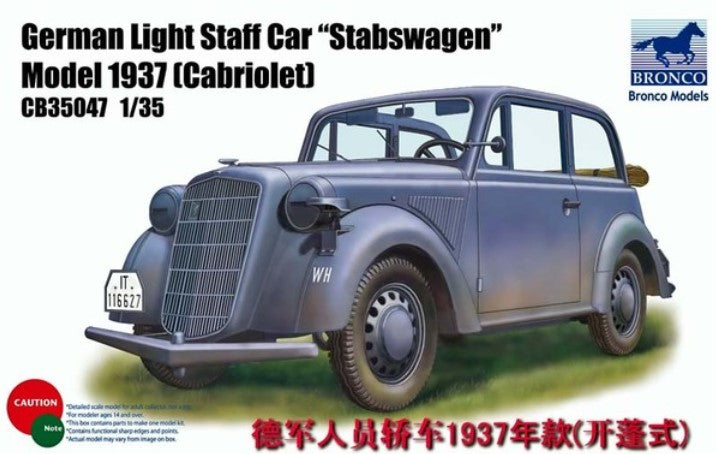 BRONCO (1/35) German Light Staff Car Stabswagen Model 1937 (Cabriolet)