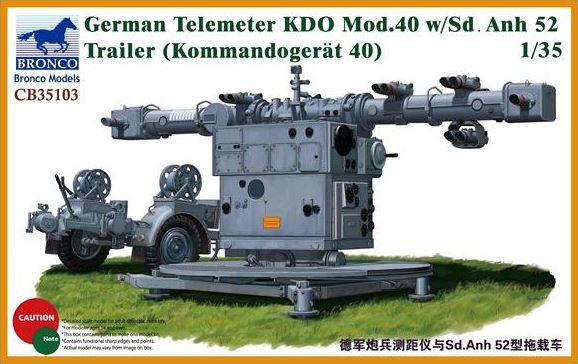 BRONCO (1/35) German Telemeter KDO Mod.40 W/Sd.Anh. 52 Trailer (Kommandogerät 40)
