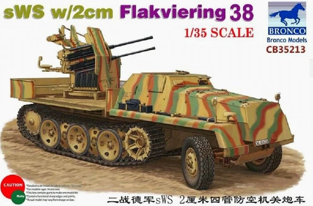 BRONCO (1/35) sWS w/2 cm Flakvierling 38