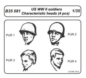 CMK (1/35) US WWII soldiers - character.heads 4 pcs