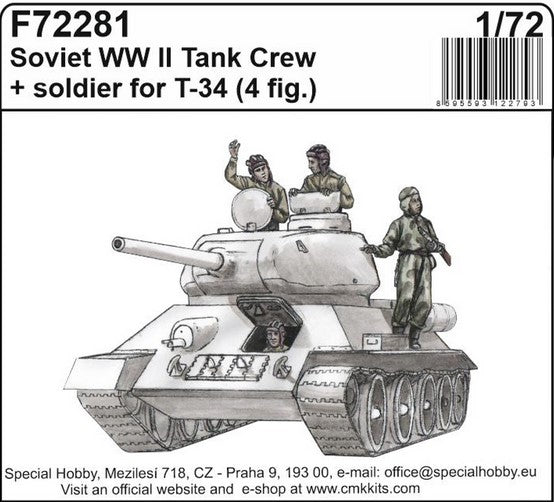 CMK (1/35) Soviet WW II Tank Crew + soldier for T-34 (4 fig.)