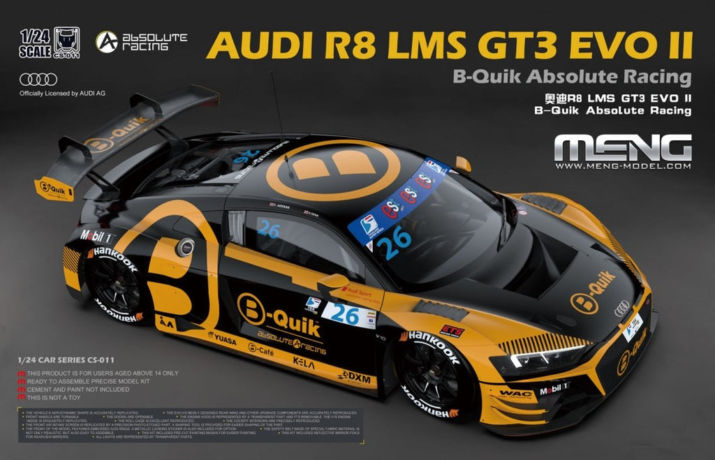 MENG (1/24) Audi R8 LMS GT3 EVO II B-Quik Absolute Racing