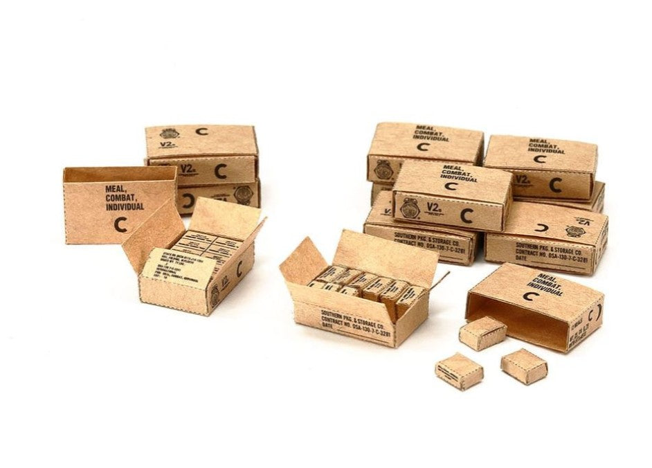 Cajas de raciones del tanque norteamericano M551 Sheridan en Vietnam en escala 1:35 de Tamiya con referencia 35365