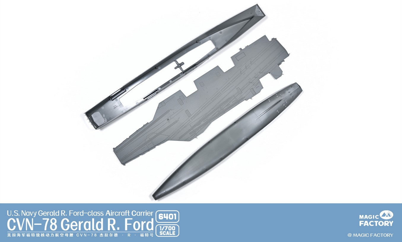 Casco y cubierta del portaviones de la US Navy CVN-78 Gerald R. Ford en escala 1:700 Magic Factory 6401
