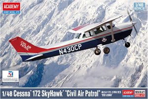 Portada de la caja de la maqueta del avión de patrulla civil aérea Cessna 172 en escala 1:48 de Academy referencia 12367