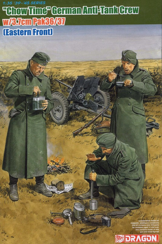 Portada de la caja de la maqueta de dotación alemana de cañón anti-carro Pak35/36 en escala 1:35 de Dragon referencia 6697