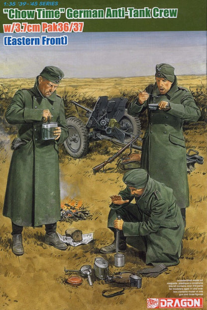 Portada de la caja de la maqueta de dotación alemana de cañón anti-carro Pak35/36 en escala 1:35 de Dragon referencia 6697