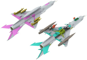 Configuraciones de la maqueta del caza sóvietico Mig-21 MF en escala 1:48 de Rye Field Model referencias 6001