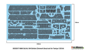 DEF MODEL (1/35) WWII German Sd.Kfz.184 Elefant Zimmerit Coating Decal set