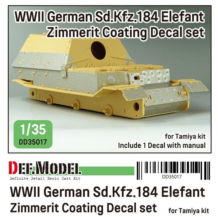 DEF MODEL (1/35) WWII German Sd.Kfz.184 Elefant Zimmerit Coating Decal set