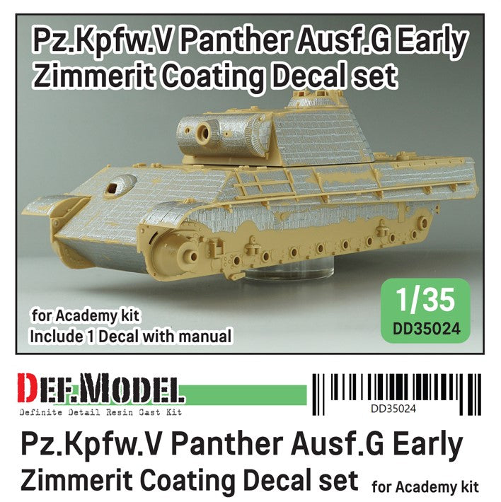 DEF MODEL (1/35) Panther Ausf.G Early Zimmerit Coating Decal set