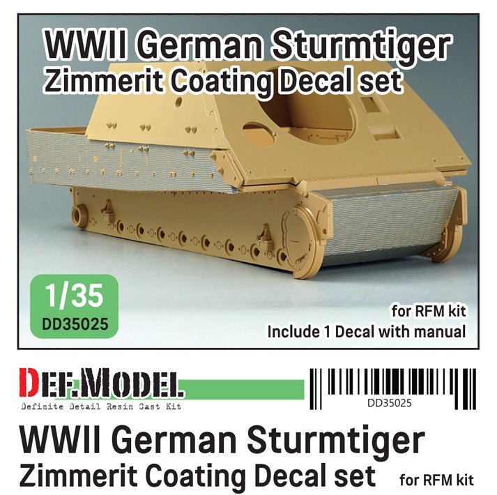 DEF MODEL (1/35) WWII German Sturmtiger Zimmerit Coating Decal set (for RFM)