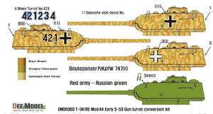 DEF MODEL (1/35) T-34/85 S-53 Gun Factory No.112 Early Turret set (Academy) Beutepanzer PzKpfW 747(r) Conversion Set