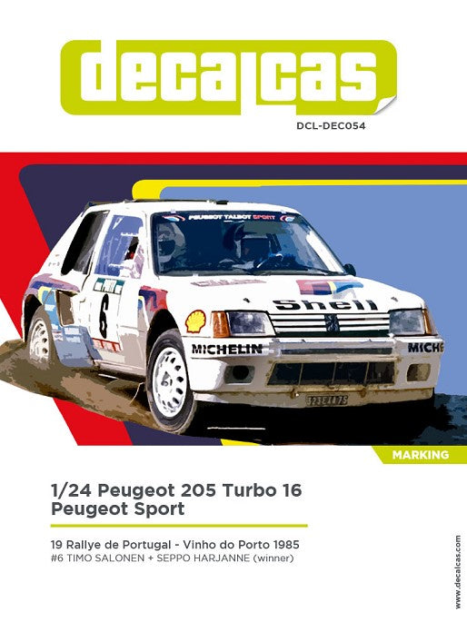 DECALCAS (1/24) Peugeot 205 Turbo 16 Team Peugeot Sport sponsored by Shell - 1985