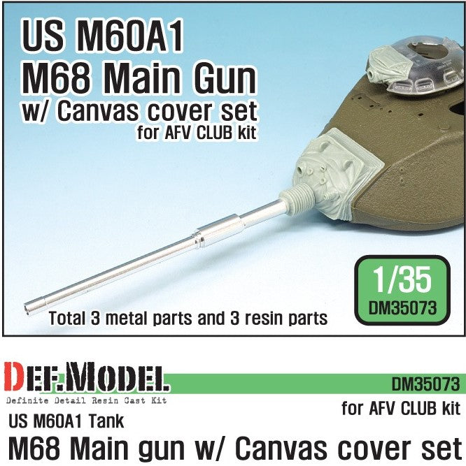 DEF MODEL (1/35) US M60A1 M68 Main Gun & Canvas Cover Set (for AFV Club)