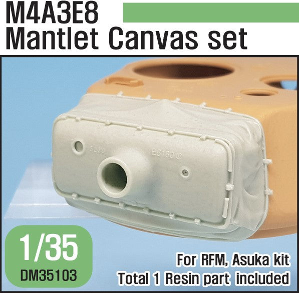 DEF MODEL (1/35) M4A3E8 Mantlet Canvas Cover set (for RFM, Asuka)