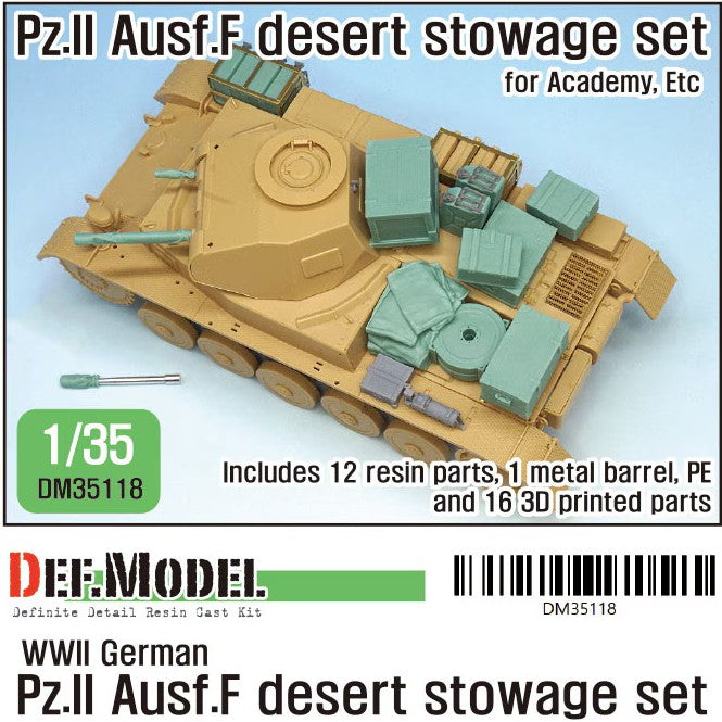 DEF MODEL (1/35) WWII German Pz.II Ausf.F Desert stowage set