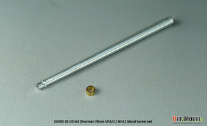 Componentes del set de tubo de cañón M1 de 76mm para tanques Sherman de Def Model referencia DM35136