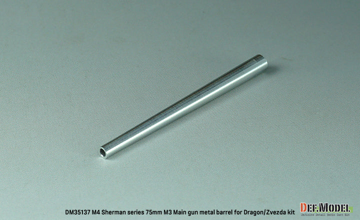 Componentes del set de tubo de cañón M3 de 75mm para tanques Sherman de Def Model referencia DM35137