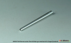 Componentes del set de tubo de cañón M3 de 75mm para tanques Sherman de Def Model referencia DM35137