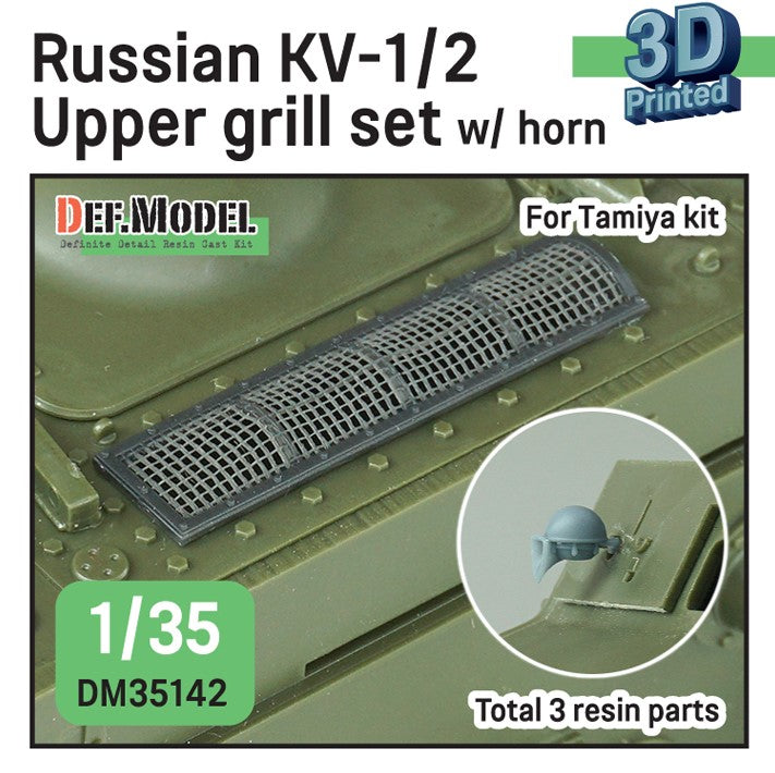 DEF MODEL (1/35) Russian KV-1/2 Upper grill set w/ horn (for Tamiya)