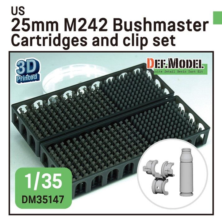 DEF MODEL (1/35) US M242 25mm Bushmaster Cartridges and clip set