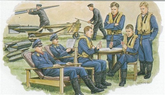Set de figuras de pilotos y mecánicos alemanes durante la Batalla de Inglaterra en escala 1:48 de Dragon referencia 5532