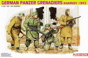 Portada de la caja de las figuras de granaderos panzer alemanes en Kharkov 1943 en escala 1:35 de Dragon referencia 6059