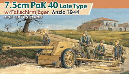 DRAGON (1/35) 7.5cm PaK 40 Late Type w/Fallschirmjäger Anzio 1944