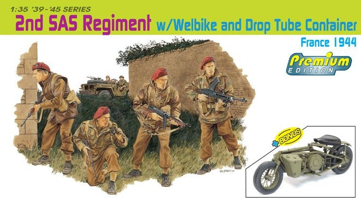 DRAGON (1/35) 2nd SAS Regiment w/Welbike and Drop Tube Container (France 1944)