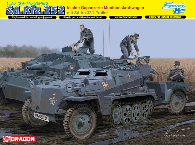 DRAGON (1/35) Sd.Kfz.252 leichte Gepanzerte Munitionskraftwagen mit Sd.Ah.32/1 Trailer