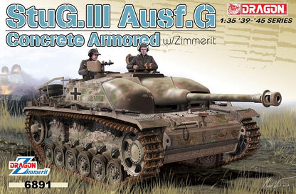 DRAGON (1/35) StuG.III Ausf.G Concrete Armored w/Zimmerit (Magic Track and Bonus Figure set Included)