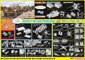 DRAGON (1/35) Sd.Kfz. 7 Late Production mit 8.8cm FlaK 36/37
