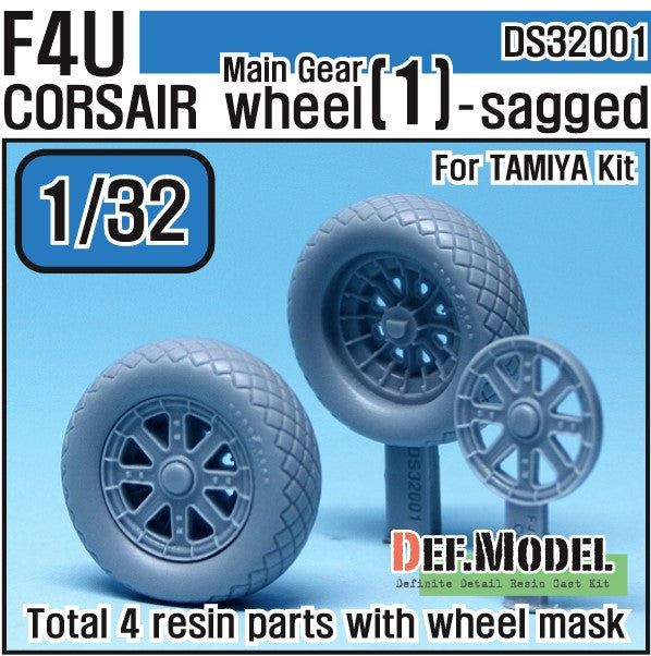 DEF MODEL (1/32) F4U Corsair Main Gear Sagged Wheel Set (for Tamiya)