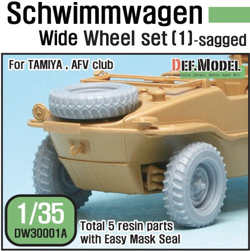 DEF MODEL (1/35) Schwimmwagen Wide Tire (Continental) Sagged (for Tamiya)