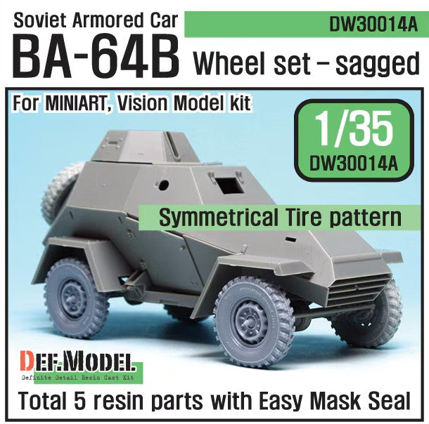 DEF MODEL (1/35) WWII Russian BA-64B Armored Car Wheel Set (for Miniart/Vision Model)