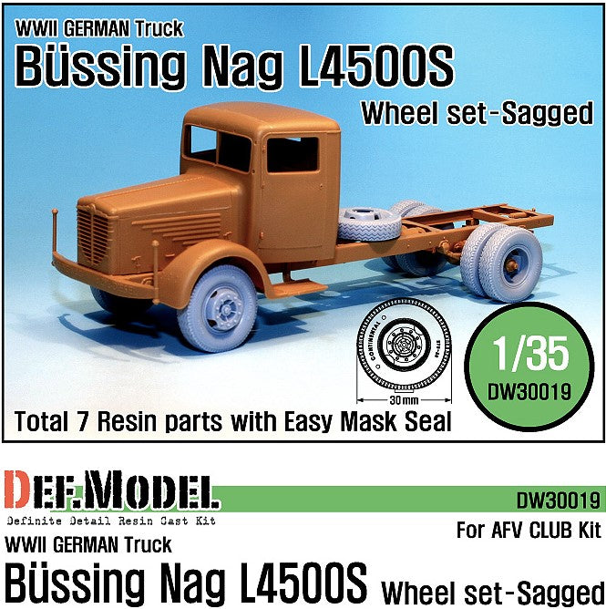 DEF MODEL (1/35) German Bussing-NAG L4500S Sagged Wheel set (for AFVclub)
