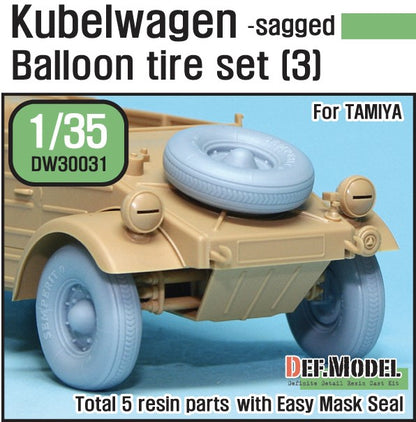 DEF MODEL (1/35) Deutscher VW Wüstenradsatz 3 (für Tamiya-Bausatz)