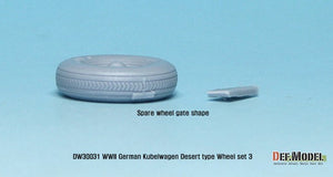 DEF MODEL (1/35) Set di ruote tipo deserto VW tedesche (3 pezzi) (per kit Tamiya)